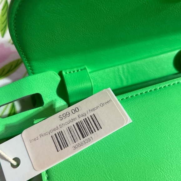 NWT Melie Bianco Neon Green Shoulder Bag with‎ Chunky Chain Strap | Y2K Baguette - Picture 8 of 12